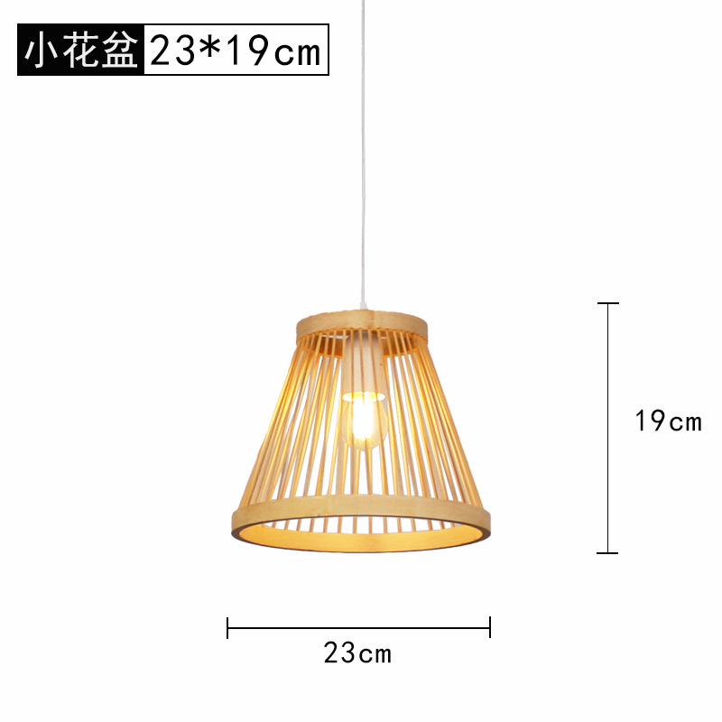 Lámpara de araña tejida de bambú Restaurante chino Lámpara de salón de té de linterna de bambú Restaurante japonés Sombrero de paja Lámpara de araña tejida de ratán B & B