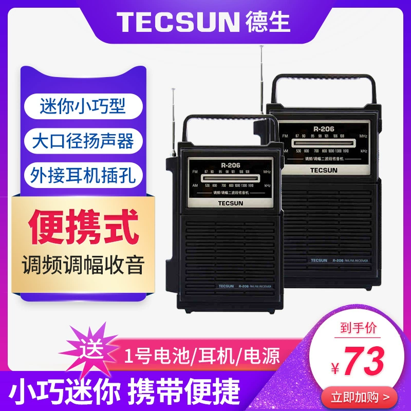 Tecsun/Desheng R-206 винтажное радио для пожилых людей FM портативный многофункциональный вещательный полупроводник FM.