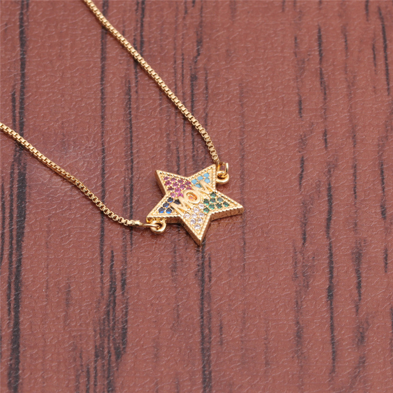 Fashion Zircon Star Copper Zircon Necklace display picture 15