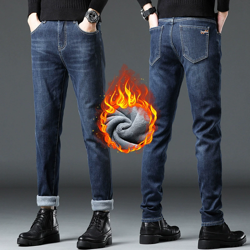 Теплые джинсы, эластичные casual брюки, 2023
