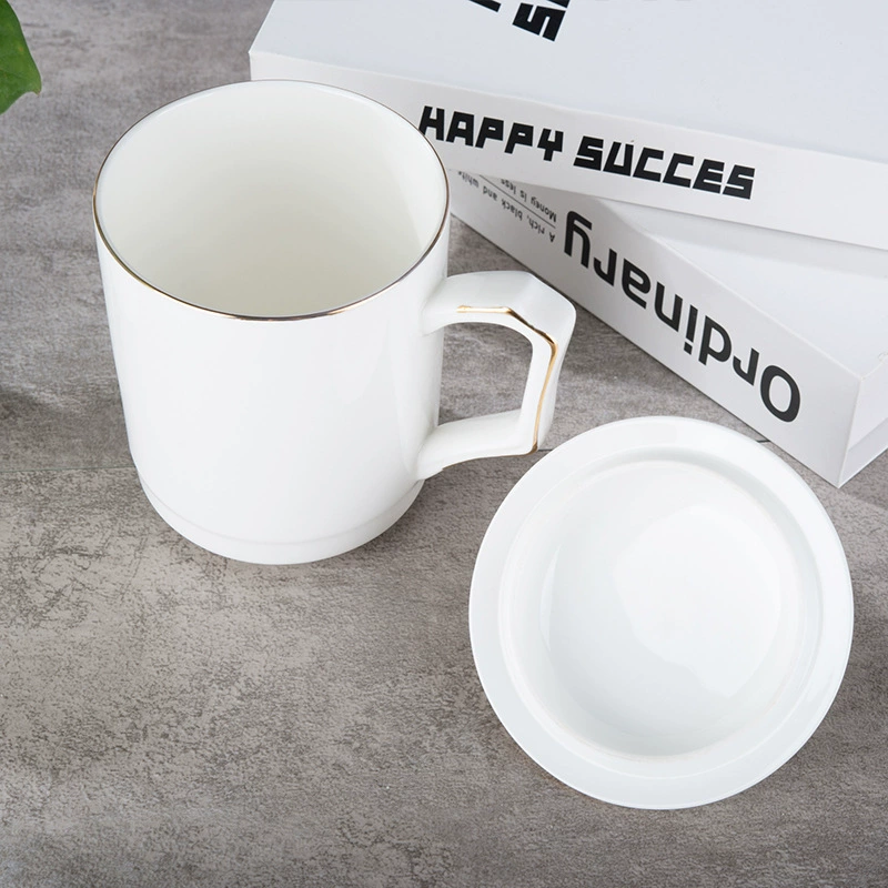 Set for office, ceramic tea cup, Chinese style, simple and elegant design