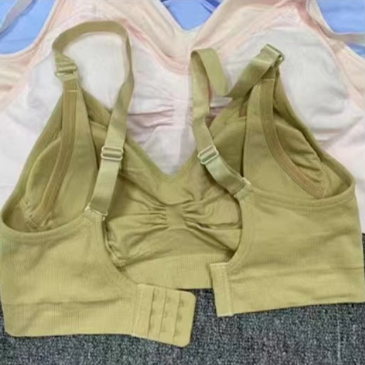 Nuevo tipo de embarazada sin anillo de acero abierto delantero gran tamaño de bra de lactancia de lactancia ajustable tipo de bra sin costura de la ropa interior