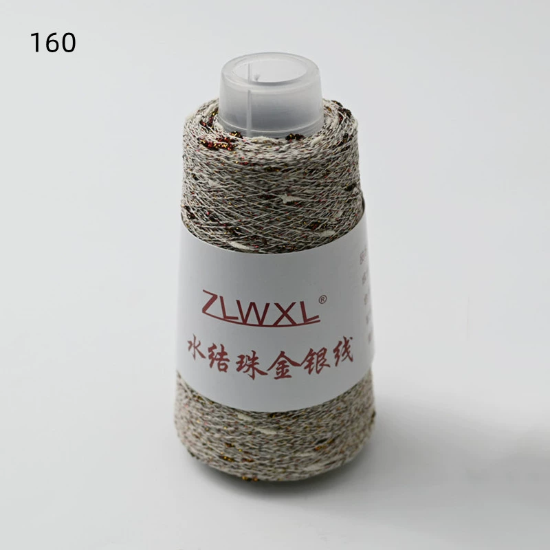 Woven silk threads handmade, 50 gram, gold and silver