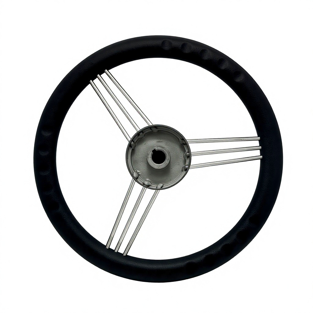 Three-spoke stainless steel 304 foam soft grip ship steering wheel, yacht rudder wheel, marine steering wheel