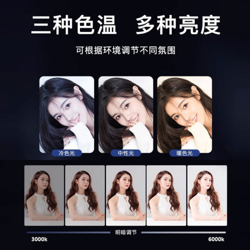 Mobile phone live broadcast stand 10-inch 14-inch photo photography light portable 2.1 meter tripod full screen beauty fill light