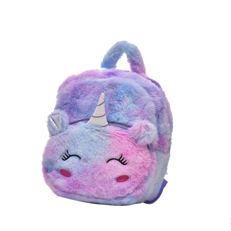 Nueva mochila de dibujos animados engrosada unicornio para niños 1-6 años bebé de jardín de infantes linda mochila de felpa
