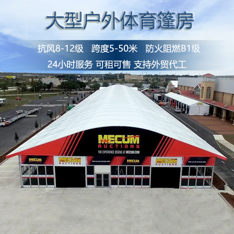 户外帐篷弧形体育篷房大型赛事欧式大棚租赁篮球游泳馆铝合金蓬房