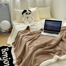 新款纯色羊羔绒毛毯办公室休闲毯沙发跨境外贸shein希音temu特姆