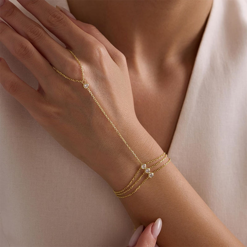 Amazon Cross-Border New Style Mittens Bracelet Three-Layer Stacked Bracelet Fashionable Temperament Versatile Prom Accessories for Women Amazon Cross-Border New Style Mittens Bracelet Three-Layer Stacked Bracelet Fashionable Temperament Versatile Prom Accessories for Women