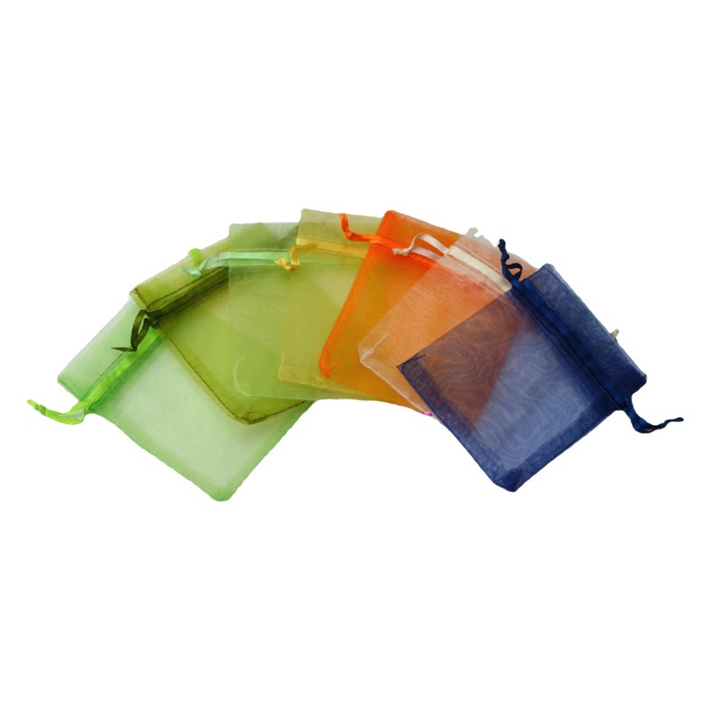 Bolsas de malla de hilo perlado con cordones, bolsas de malla transparentes multicolor para guardar joyas y juguetes, bolsas de malla para embalaje. image 1