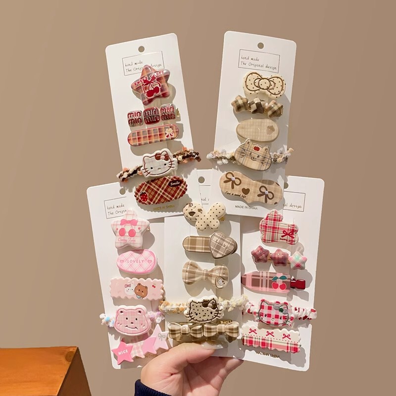 Children's Spring & Fall Red Hairpin Hairband Headband Set Kt Cat Hairpin Headband Girls Side Bangs Hairpin Hair Accessories Children's Spring & Fall Red Hairpin Hairband Headband Set Kt Cat Hairpin Headband Girls Side Bangs Hairpin Hair Accessories