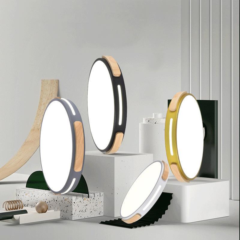 马卡龙110V吸顶灯 热销北欧风格卧室灯智能调光led圆形走廊过道灯