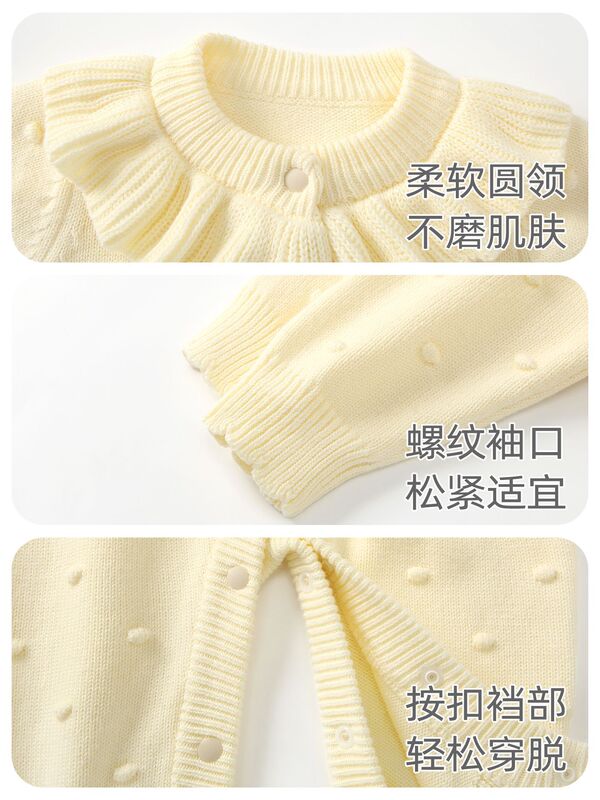 婴儿衣服连体衣秋装女宝宝毛衣套装春秋针织新生儿洋气包屁衣爬服|undefined