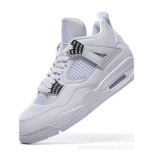 AJ4莆田鞋工厂生产外贸跨境乔4白大理石热熔岩白水泥大巴黎运动鞋