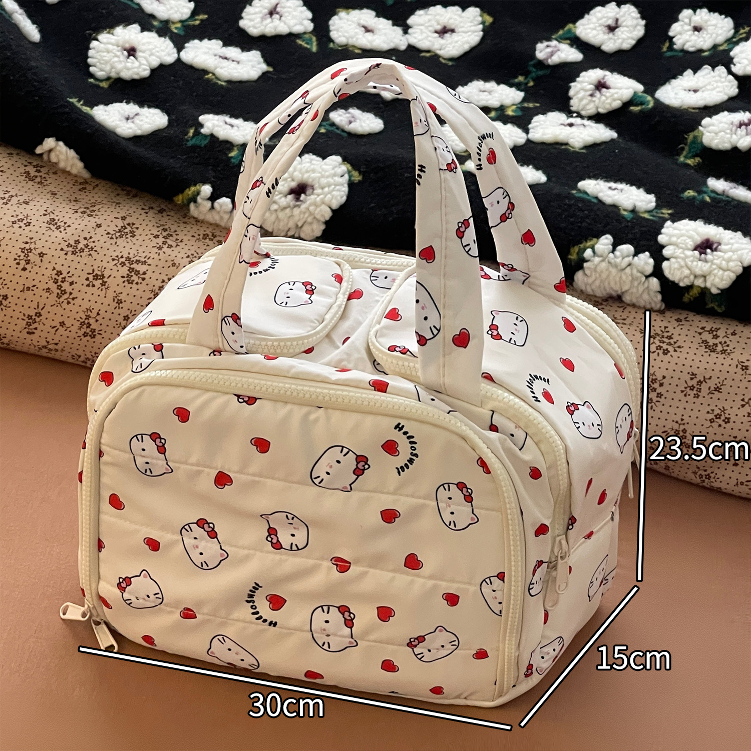 Bagos de maquillaje de mano de gato lindo para mujeres 2025 gran capacidad portátil de alto valor facial bolsa de lavado de viaje bolsa de almacenamiento