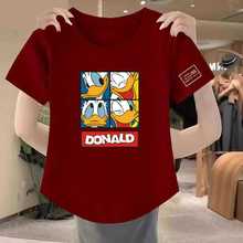 原宿ulzzang卡通t恤女短袖学生宽松大码BF仿棉chic韩国妈妈装夏装