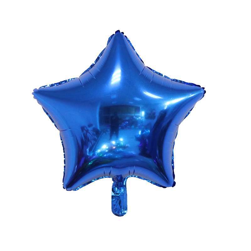 Venta al por mayor de fábrica de 18 pulgadas monocromo en forma de corazón estrella de cinco puntas amor globo de película de aluminio globo de papel de aluminio globo de fiesta de cumpleaños globo