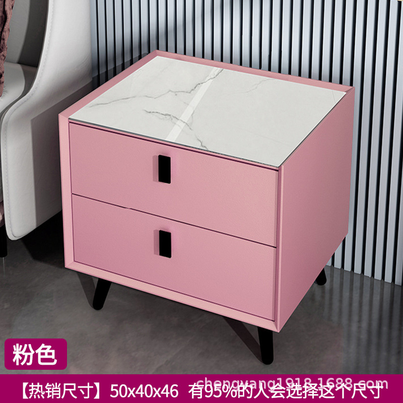 Mesita de noche madera maciza Placa de roca simple moderno Internet celebridad dormitorio mesita de noche protección del medio ambiente todo partido gabinete de almacenamiento mesita de noche