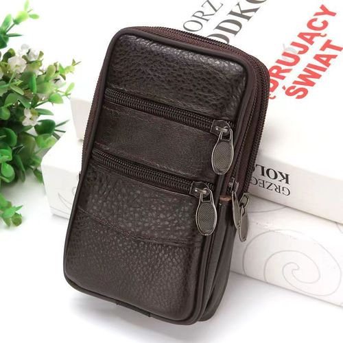 Cowhide mobile phone bag waist bag men's belt mobile phone bag 67-inch genuine leather mobile phone case for elderly people working on the construction site hanging on the waist