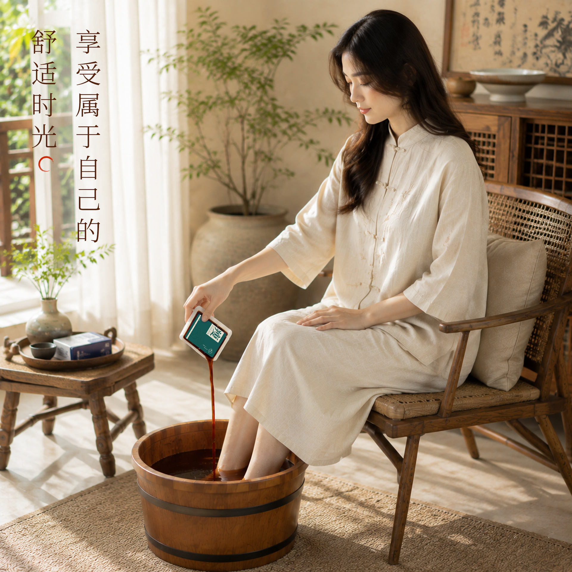 Concentrated Mugwort Foot Soak Liquid No-Boil Herbal Foot Bath Pack 7 Sachets quality and texture