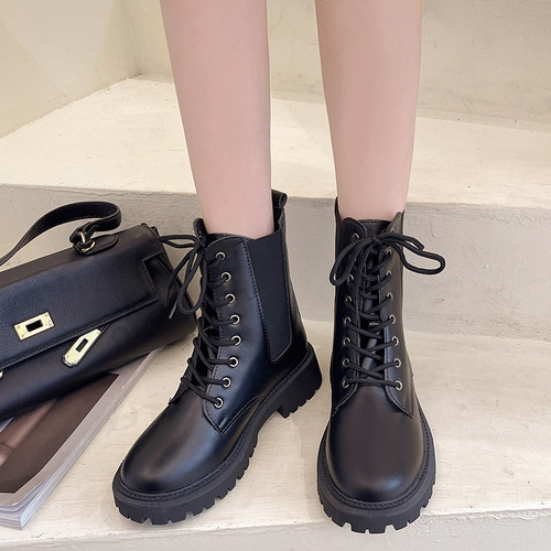 Martin boots women's ins trendy British style thick soles  new autumn thin short boots handsome motorcycle boots