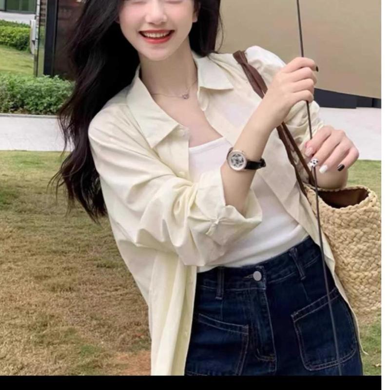 新款慵懒防晒衬衫女长袖百搭休闲外套夏新款其他|undefined