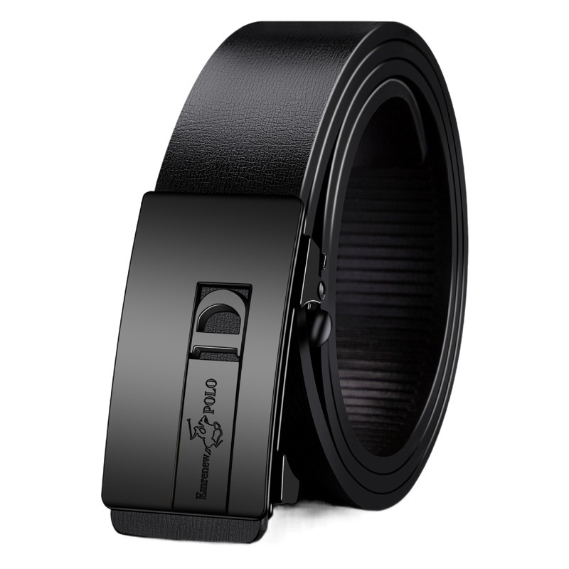 Anpripaul productos genuinos cinturón de cuero de los hombres hebilla automática correa de piel de vaca pura joven versátil pantalones Casuales