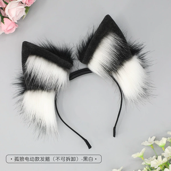 Electric Lone Wolf Headband-Black and White