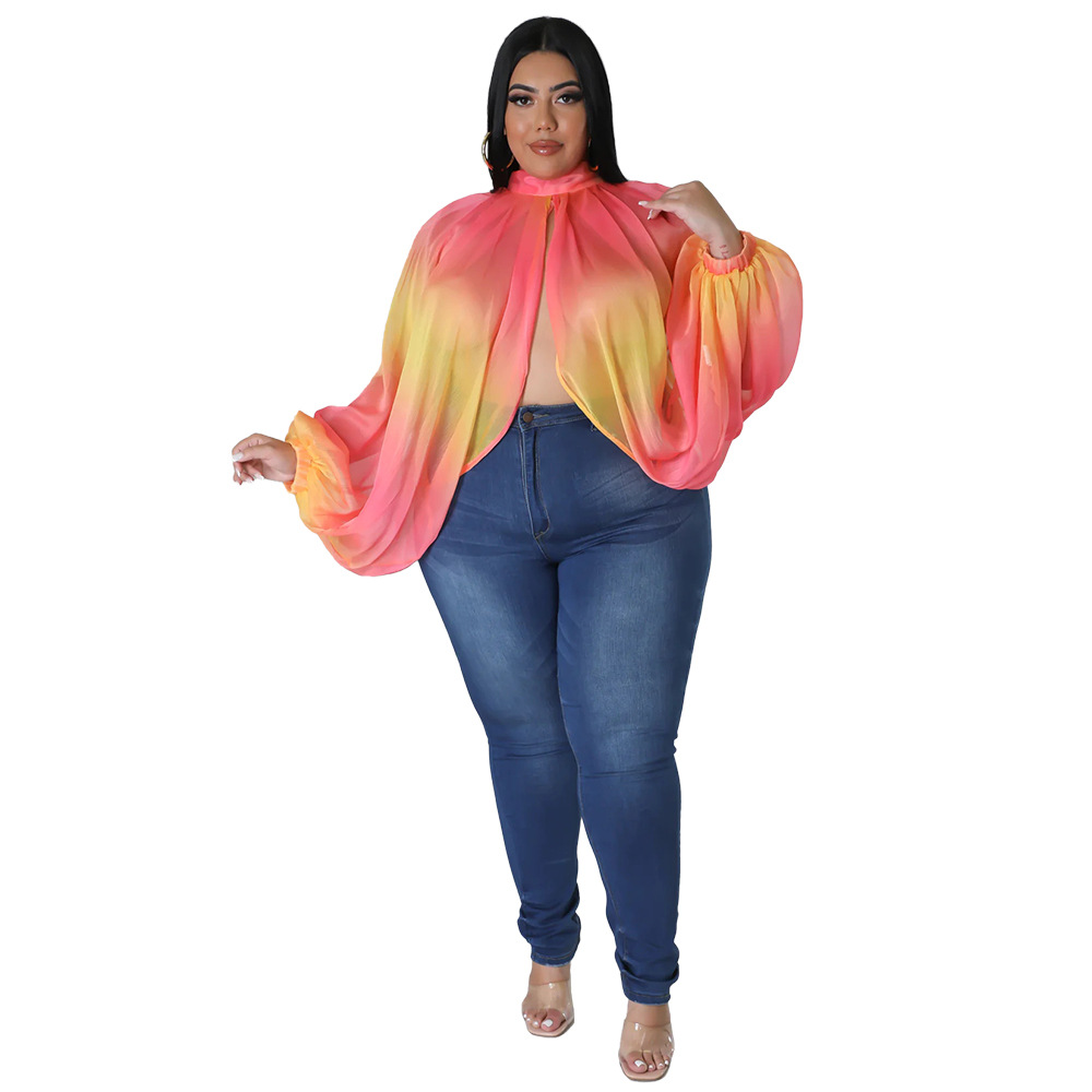 252g Weight Long Sleeve Sleeve Length Regular Sleeve Sleeve Type Spandex, Polyester, Chiffon Fabric Type Long Top Length Blouse Tops Type Daily, Street Occasion Round Neck Neckline Regular Fit Fit Type Color Block Pattern Spring&Summer Season Streetwear Style Blouse Long Sleeve Plus Size Tops Streetwear Color Block 58