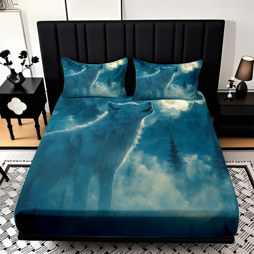 TEMU / JIT impresión digital 3D transfronteriza serie de wolf molido cama de cama de cama de cama para diseñar