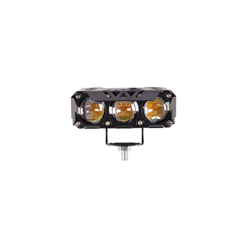 Nuevas luces de motocicleta de tres ojos, luces de trabajo externas amarillas blancas, faro auxiliar de alto brillo para vehículos eléctricos image 6