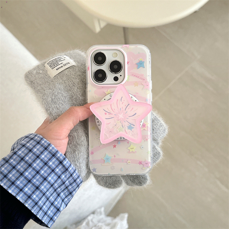 Girls Series ins Estrella rosa Adecuado para iphone16ProMax Soporte magnético 14/13 Apple 15 Nuevo