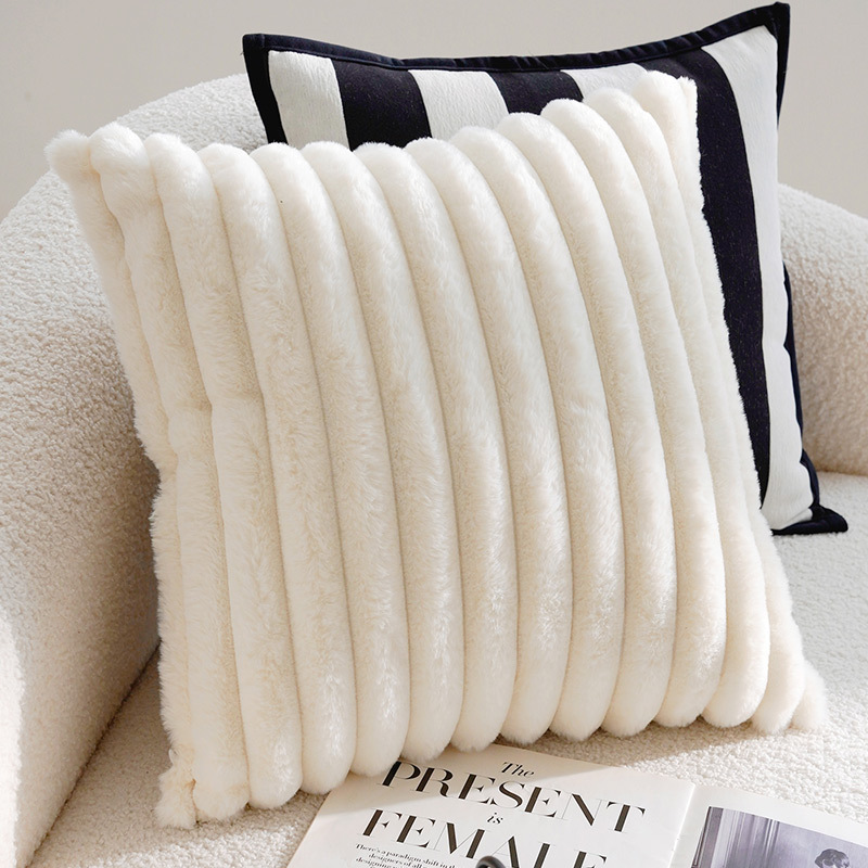 Almohada en blanco y negro de lujo ligero y de alta gama Almohada de la Edad Media francesa Bordado Cama simple Sala de estar Sofá Funda de almohada con núcleo