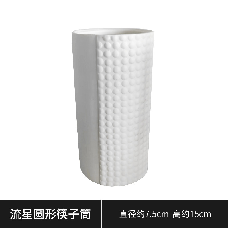 Venta directa de fábrica Soporte de tubo de palillos simple Tubo de cerámica de lujo ligero Adornos cuadrados Cara humana creativa nórdica Tubo de almacenamiento abstracto image 24