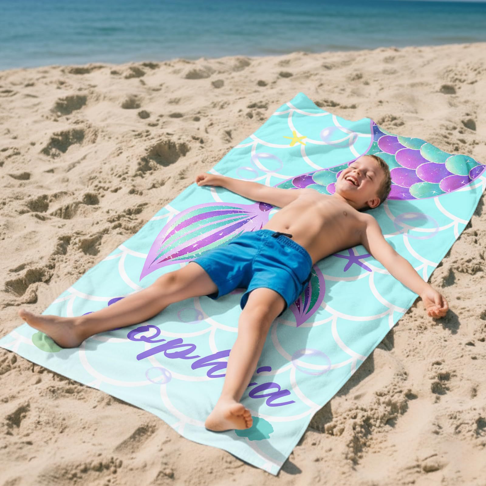 Super Absorbent Personalised Bath Towel Microfibre Beach Towel_voghion.com