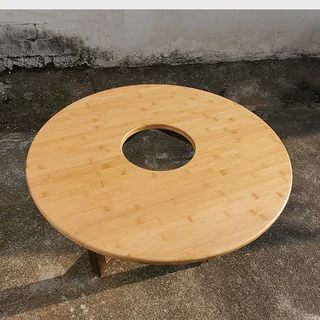 楠竹圆桌面板圆形饭桌子圆火锅桌面圆形木质防水不规则桌子板桌板