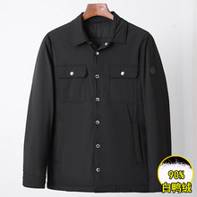 撤柜 男士羽绒服秋冬季翻领中青年休闲黑色薄绒厚款冬装外套YR011