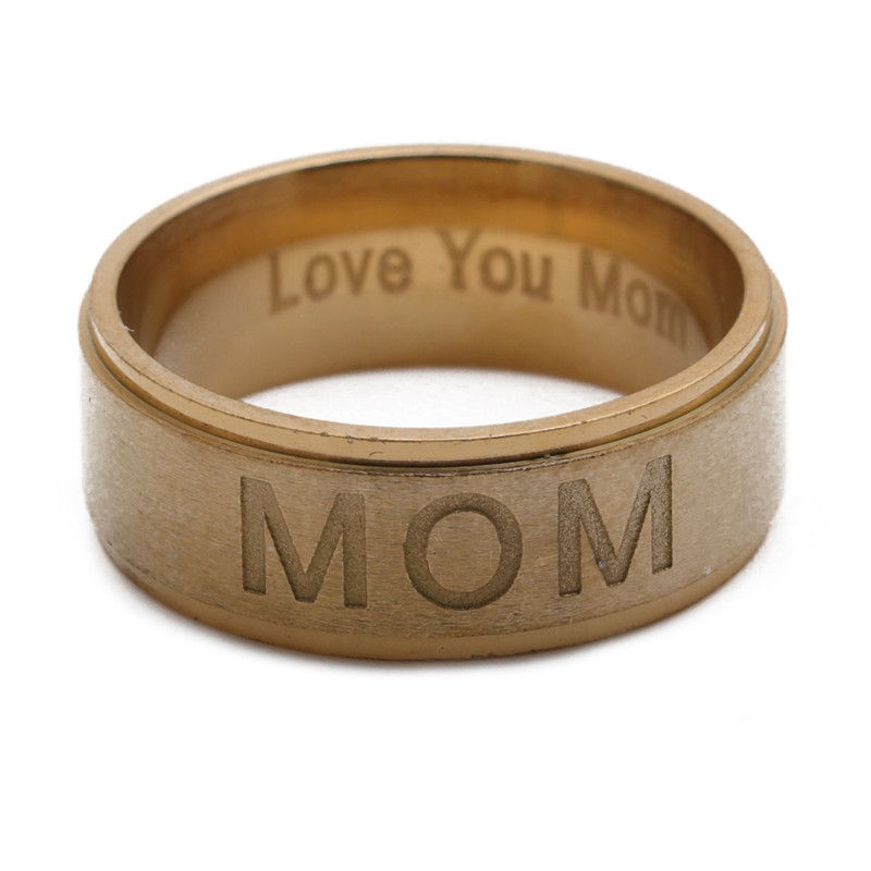 Wholesale Letter Mom Stainless Steel Ring display picture 5