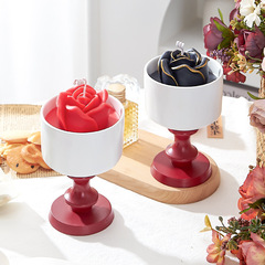 廠家批發 花朵香薰蠟燭 母親節生日禮物造型擺件 香氛伴手禮蠟燭