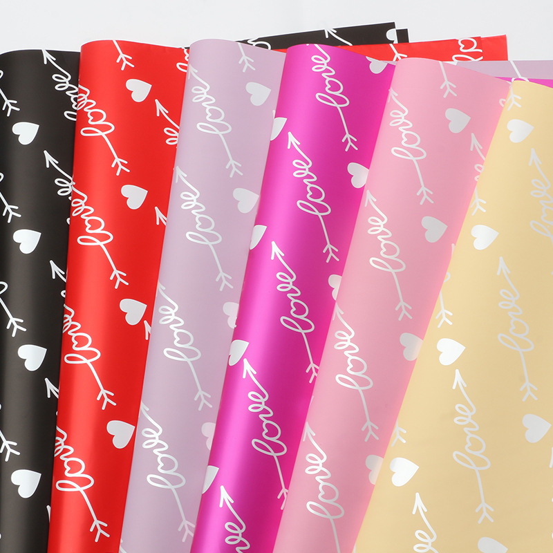Huaxi Heart lanza ramo de flores de comercio exterior transfronterizo papel de embalaje de flores regalo de amor florista papel de embalaje de flores