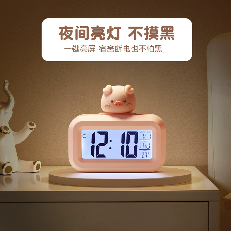 ✅Alarm clock student mini electronic clock new study table children girls dormitory desktop