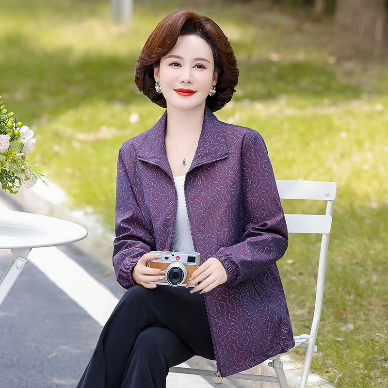 Весеннее тонкое пальто для пожилых женщин, 60-70 лет, короткий плащ для мамы, жены, бабушки, весенне-осенняя куртка для тещи.