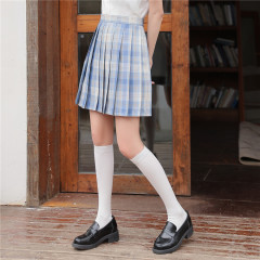 Thin cotton solid color JK calf socks summer new calf socks knee-high and ankle socks puffy socks tall socks long socks