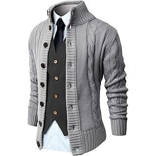 Autumn and Winter Button Cardigan Burlap Knitwear Men's Loose Korean Style Pure Color Knitwear Jacket Cross-Border Top