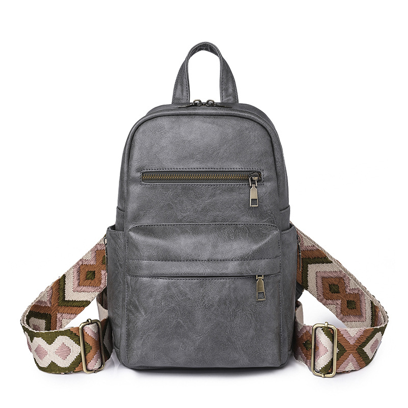 Bolso transfronterizo de las Mujeres Nuevo europeo y americano retro color sólido mochila niñas ligero bolsa de viaje casual para las mujeres