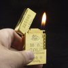 017 BRICS inflatable and fire lighter creative square pillar gold bars lighter Yiwu lighter wholesale