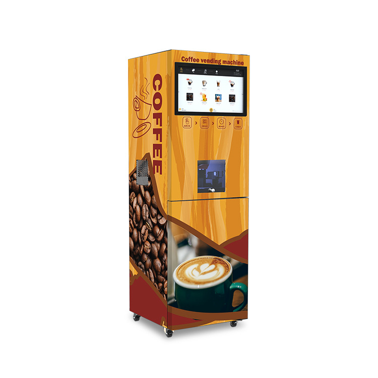 Máquina expendedora de café vertical comercial grande, máquina de café instantáneo, máquina de bebidas de café con leche y té, multifunción image 3