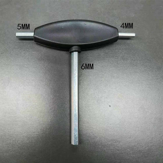 Niuli Galvanized T-shaped Allen Wrench Black Plastic Handle Crutch D-shaped Wrench Garden Accessories Hardware Tools