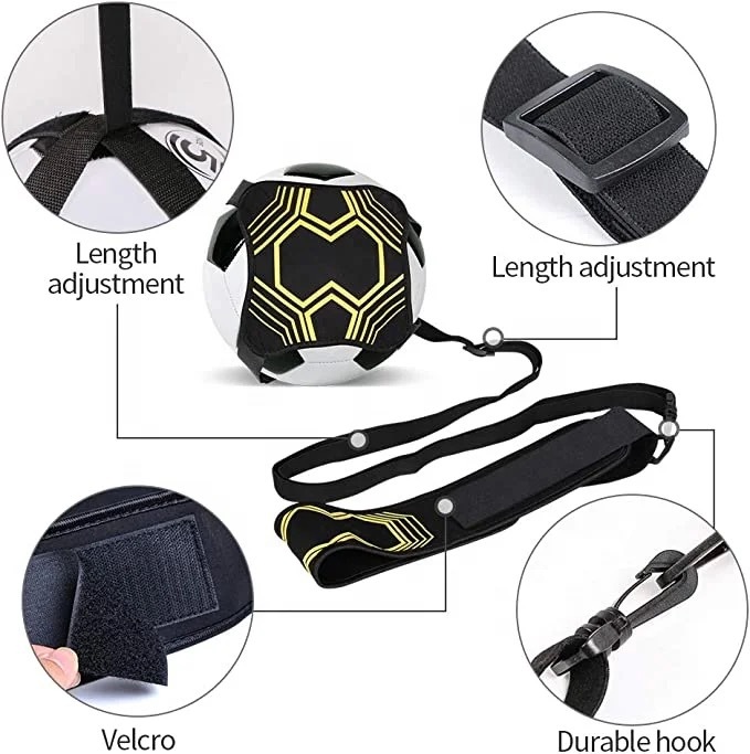 Transfronterizo en stock popular fútbol voleibol entrenamiento equipo auxiliar elástico swing Correa bolsa de bola profesional dispositivo de control de la bola