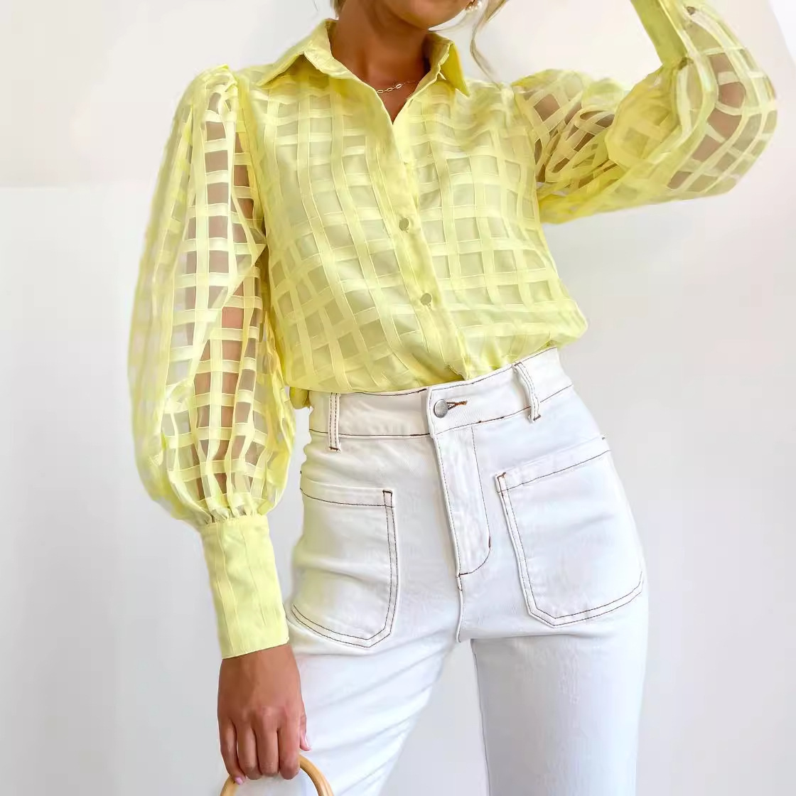 Autumn fashionable solid color small shirt